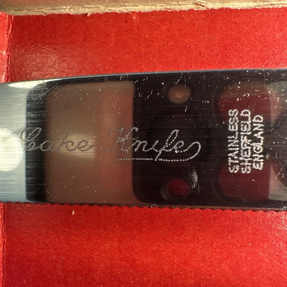 Sheffield VTG Stainless Steel England 6 Mother Of‎ Pearl Tea Knife Dessert Knife